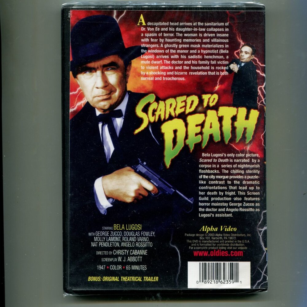 1947 Scared To Death DVD Movie - Picture 2 of 2